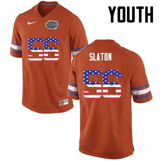 Youth Florida Gators #56 Tedarrell Slaton NCAA Nike Orange USA Flag Fashion Authentic Stitched College Football Jersey CXZ3462OD